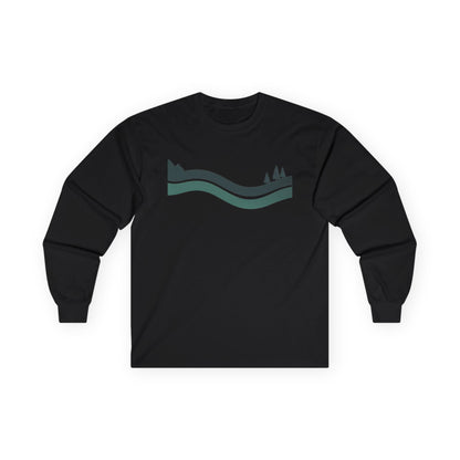 Black | River Long Sleeve Tee, front view
