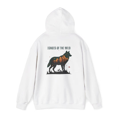 White | Echoes of the WIld Hoodie, back view 2