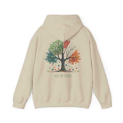 Sand | Life in Cycles Hoodie, back design view