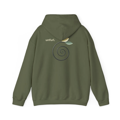 Military Green | Unfurl Hoodie, back design view