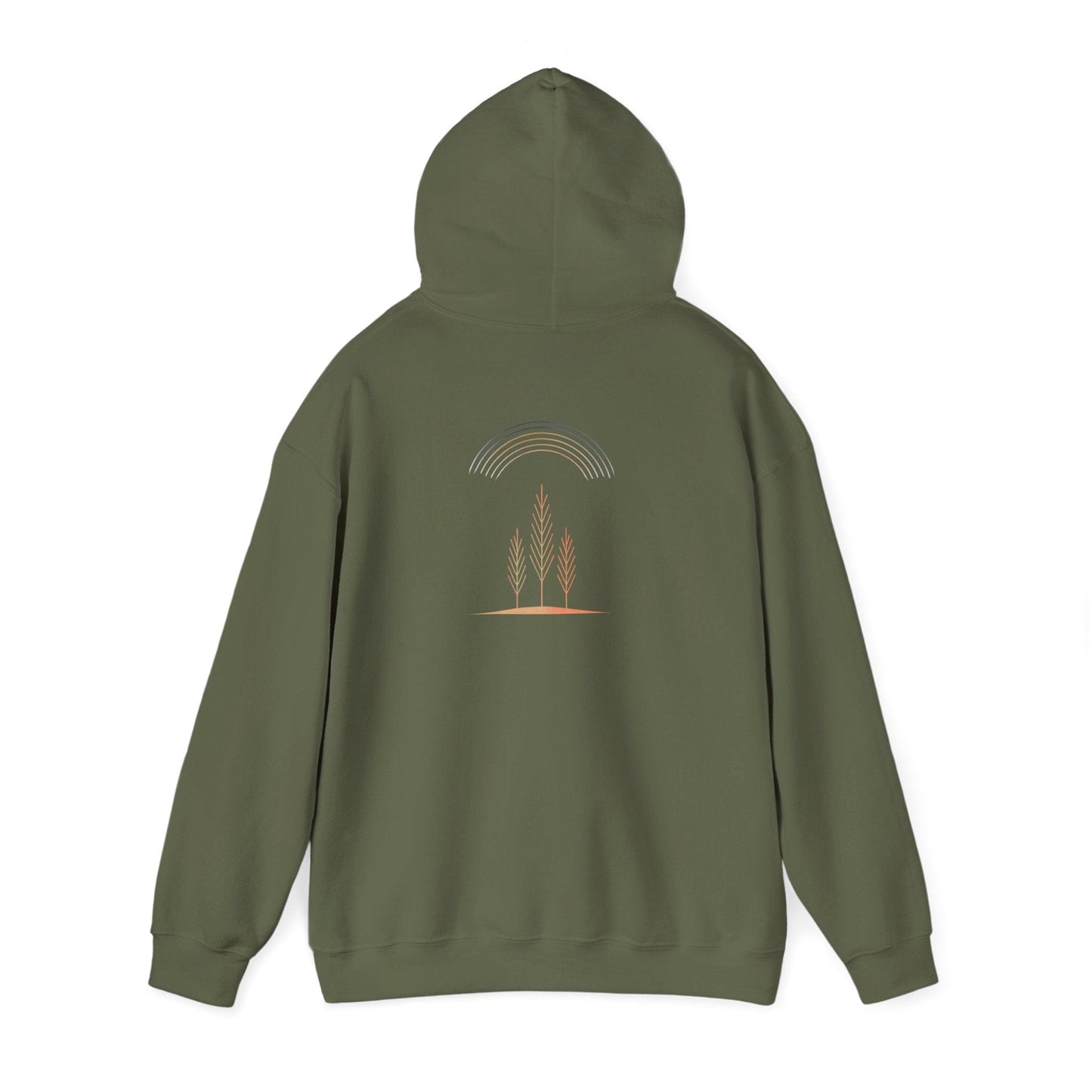 Military Green | Quiet Arc Hoodie, back view 2