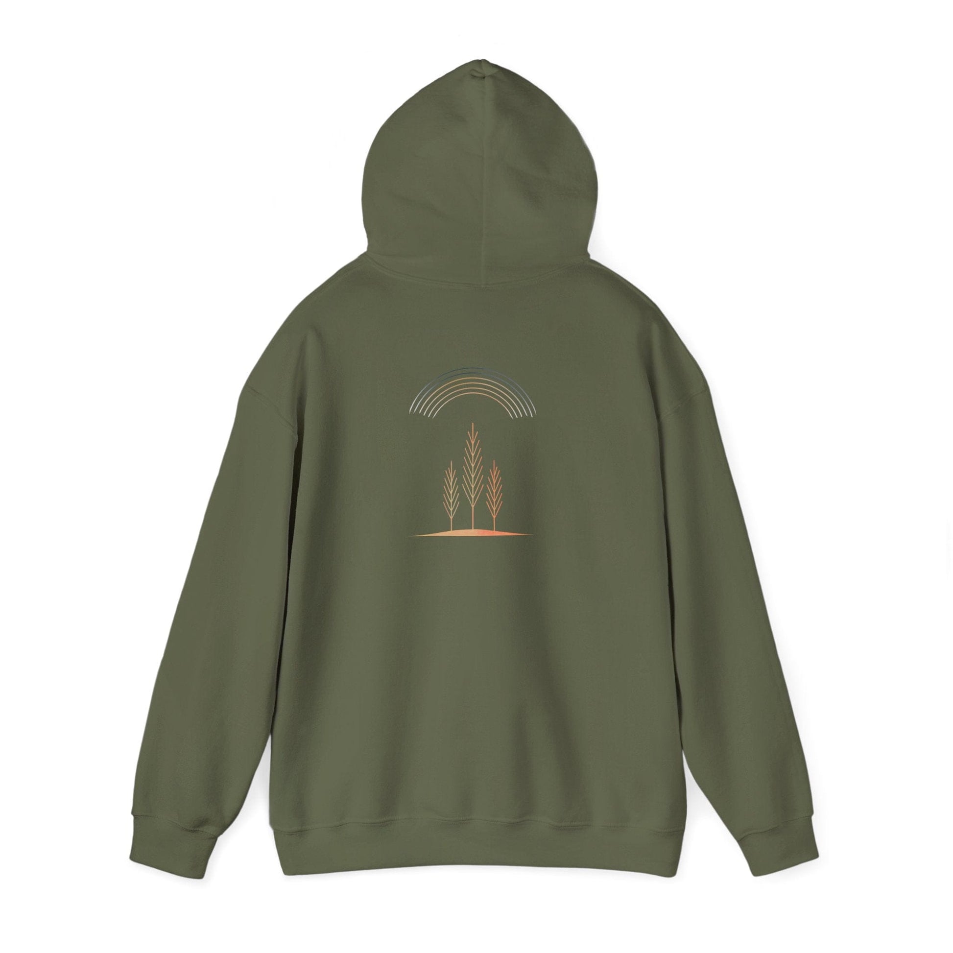 Military Green | Quiet Arc Hoodie, back view 2