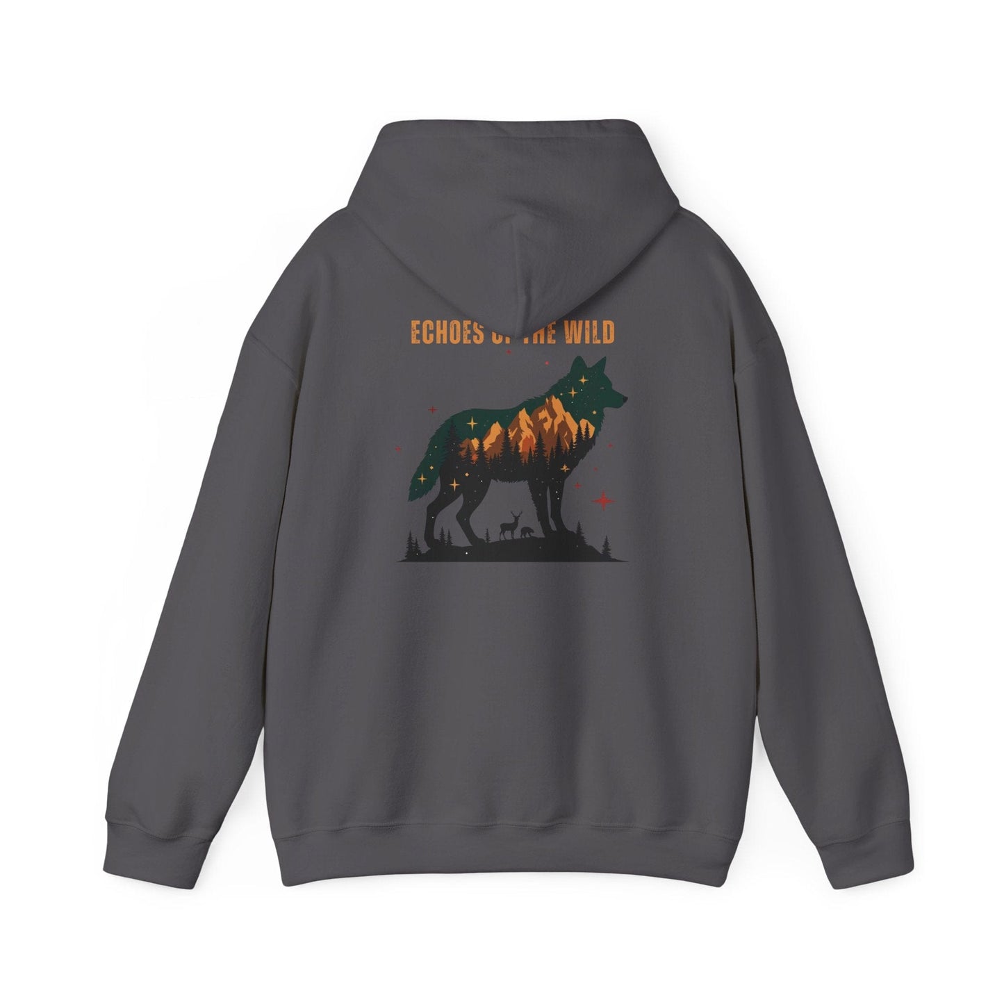 Charcoal | Echoes of the WIld Hoodie, back design view