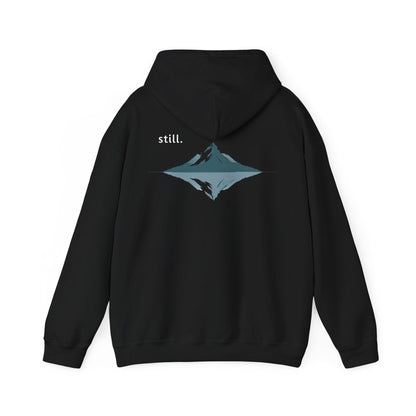 Black | Still Hoodie, back design view