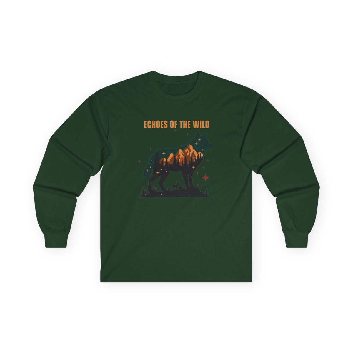 Forest Green | Echoes of the Wild Long Sleeve Tee, front view