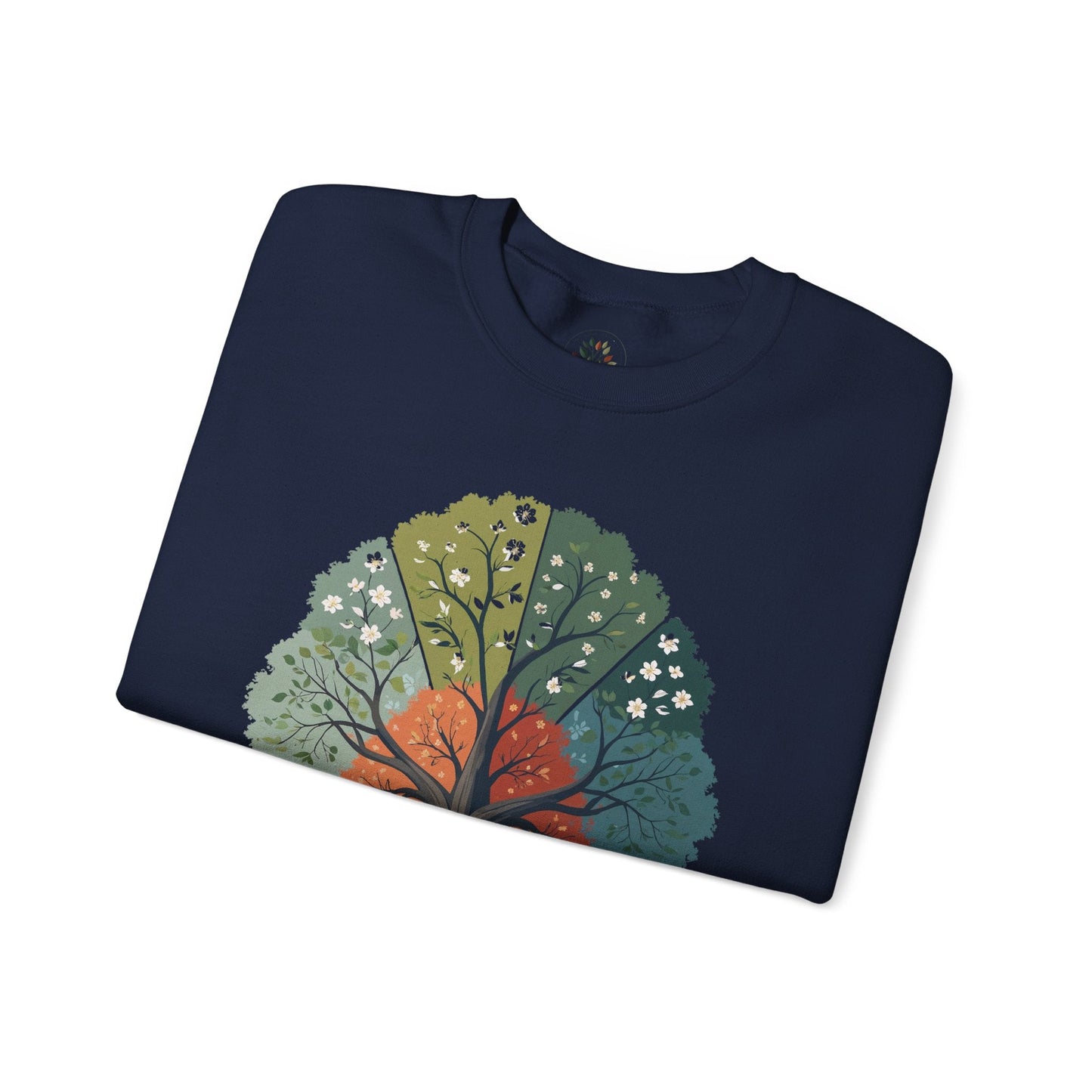 Navy | Circle of Seasons Sweatshirt, folded view