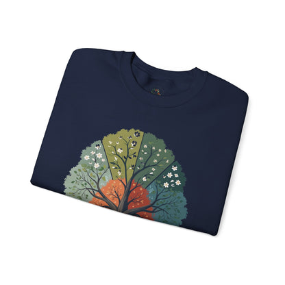 Navy | Circle of Seasons Sweatshirt, folded view