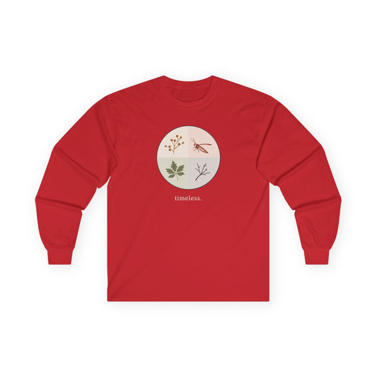 Red | Timeless Long Sleeve Tee, front view
