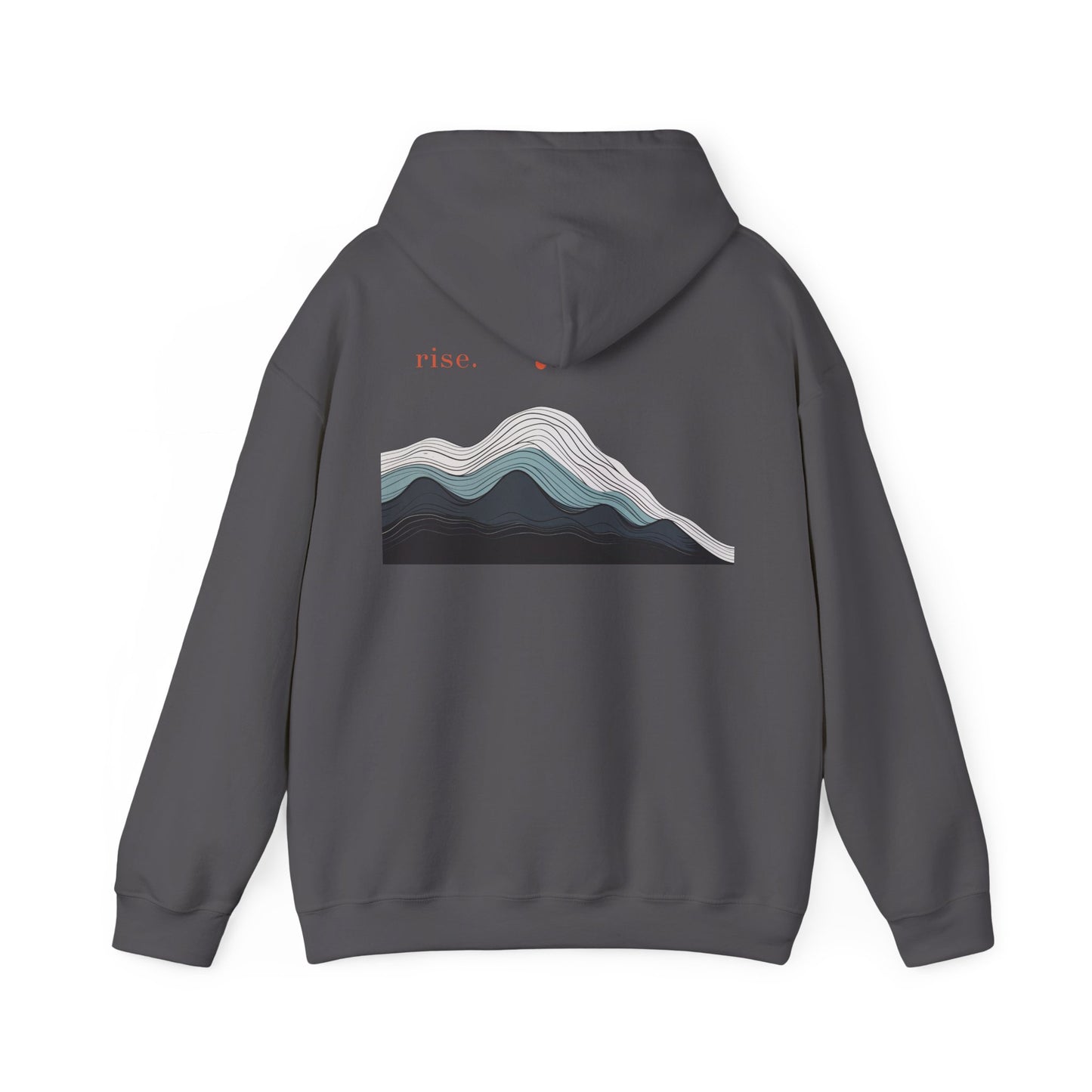 Charcoal | Rise Hoodie, back design view