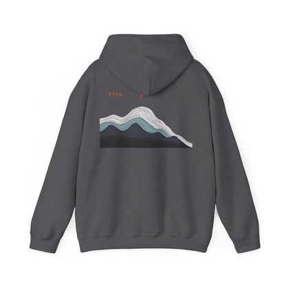 Charcoal | Rise Hoodie, back design view