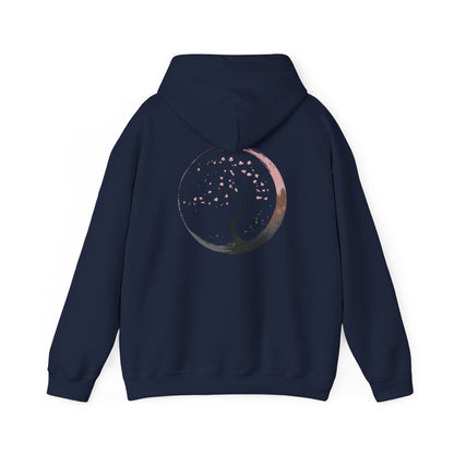 Navy | Sakura Silence Hoodie, back design view