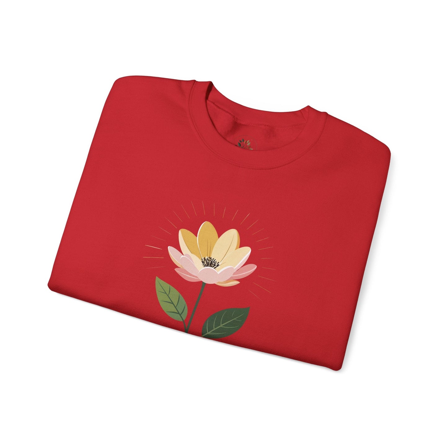 Red | Bloom with intention Sweatshirt, folded view