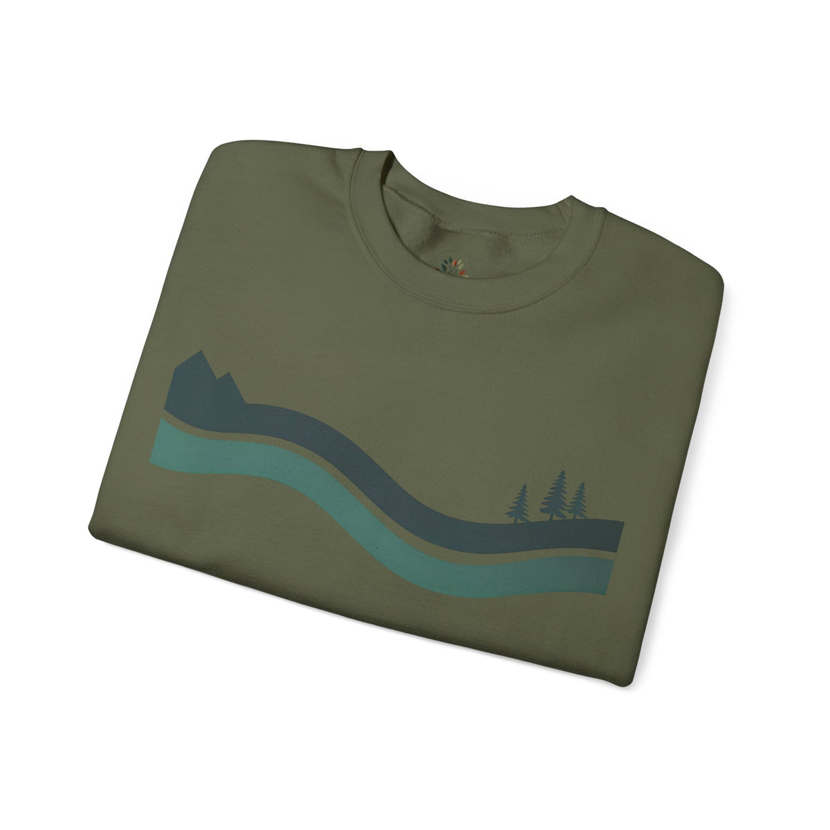 Military Green | River Sweatshirt, folded view