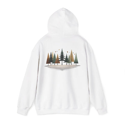 White | Forest Rhythm Hoodie, back view 2