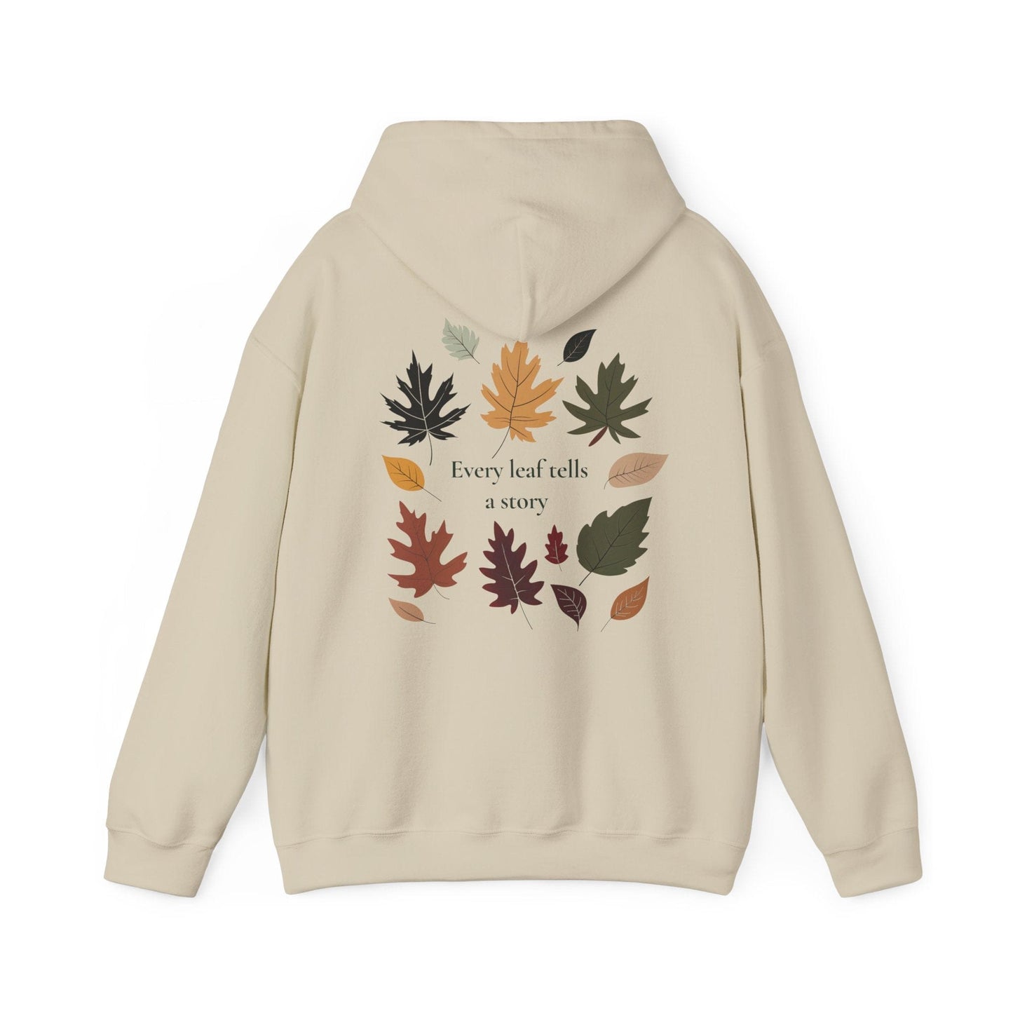 Sand | Every Leaf tells a STORY Hoodie, back design view
