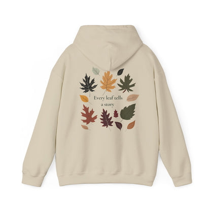 Sand | Every Leaf tells a STORY Hoodie, back design view