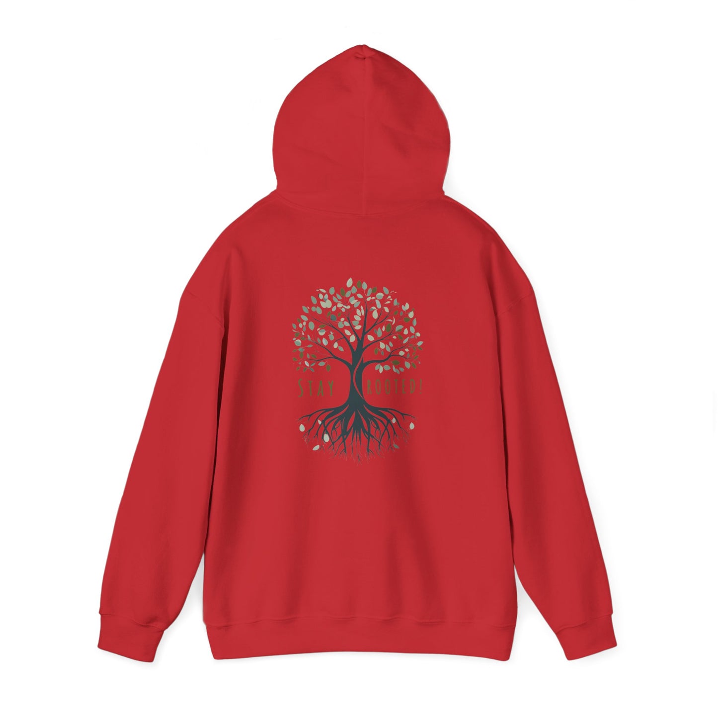 Red | Stay Rooted! Hoodie, back view 2