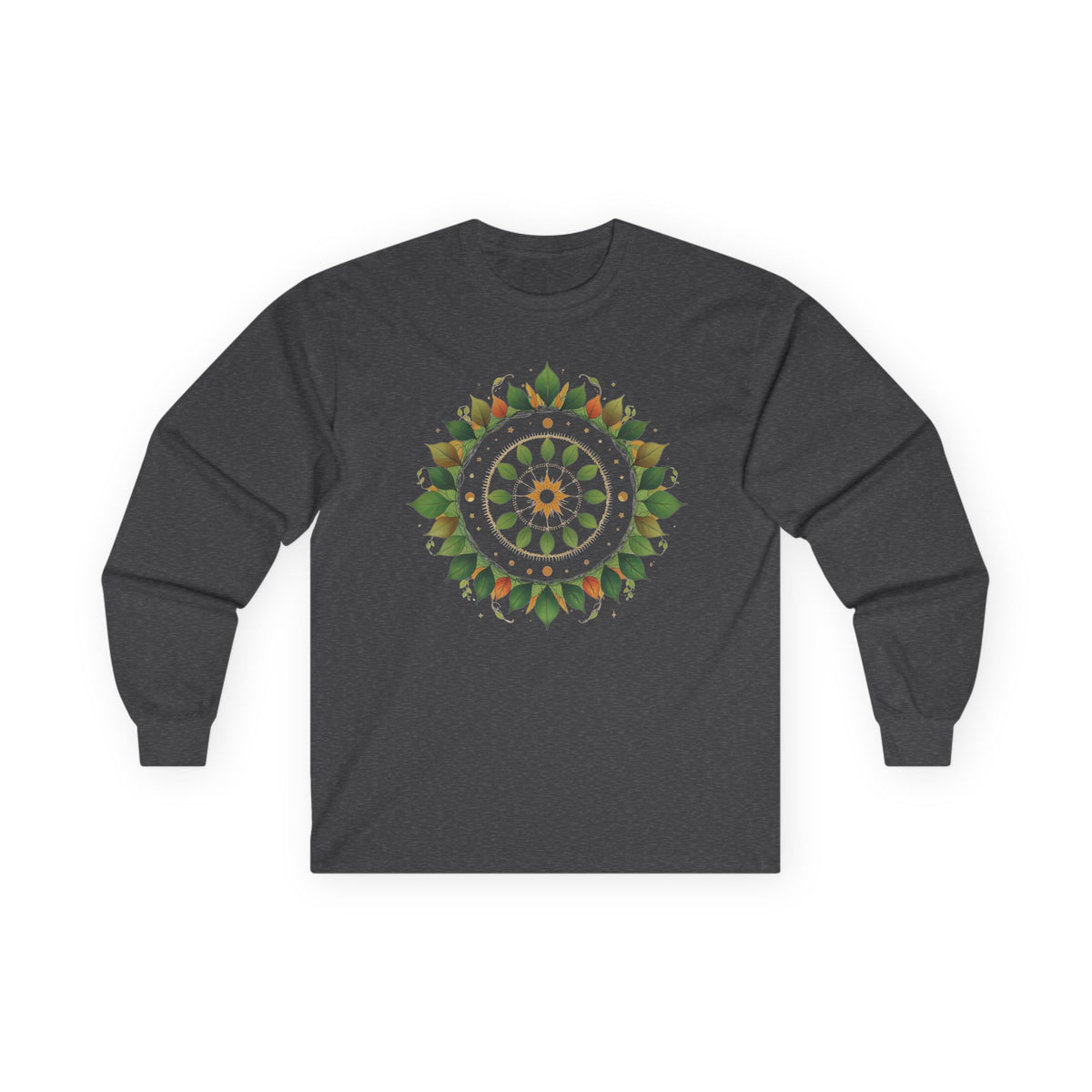 Dark Heather | Celestial Growth Long Sleeve Tee, front view