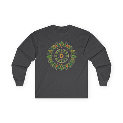 Dark Heather | Celestial Growth Long Sleeve Tee, front view