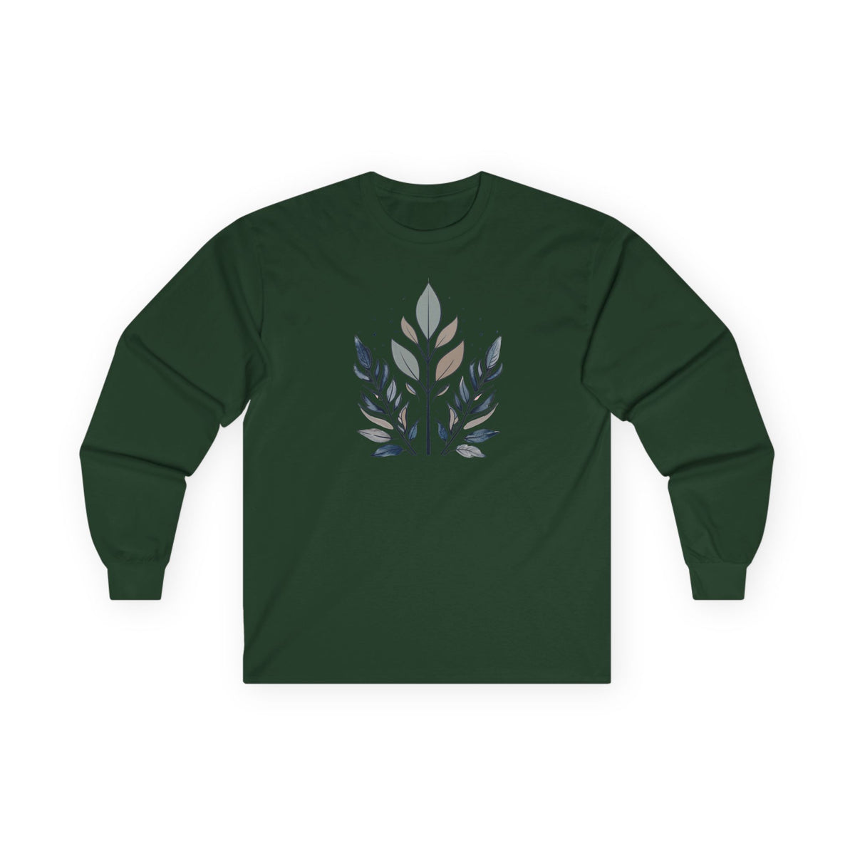 Forest Green | Flourish Long Sleeve Tee, front view