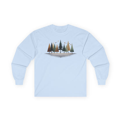 Light Blue | Forest Rhythm Long Sleeve Tee, front view