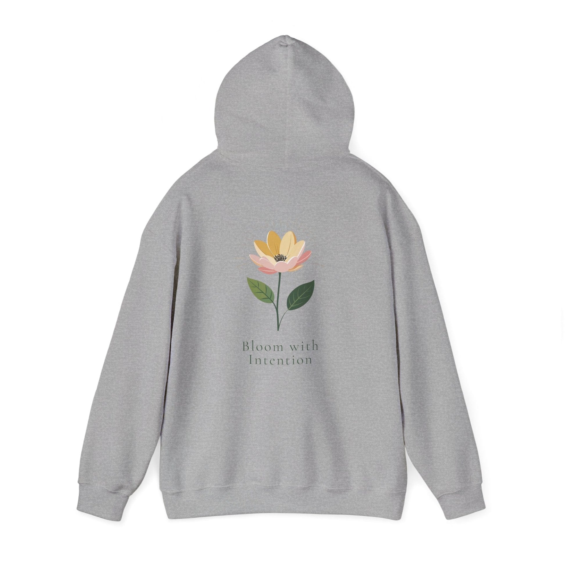 Sport Grey | Bloom with intention Hoodie, back view 2