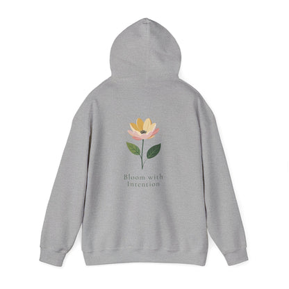 Sport Grey | Bloom with intention Hoodie, back view 2