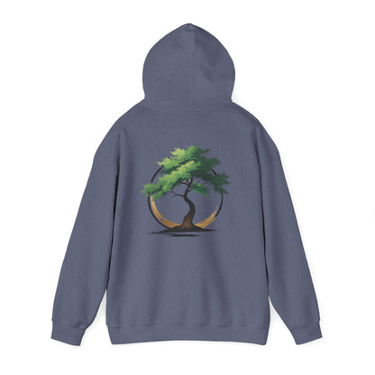 Heather Navy | The Zen Tree Hoodie, back view 2