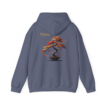 Heather Navy | Thrive Hoodie, back design view