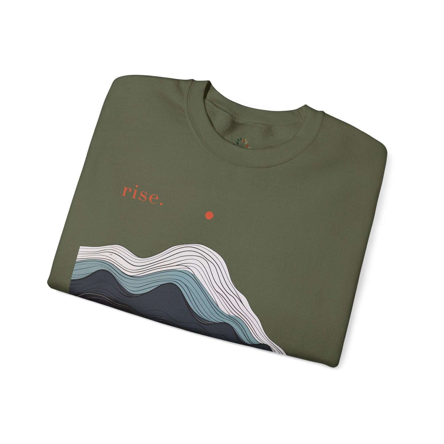 Military Green | Rise Sweatshirt, folded view