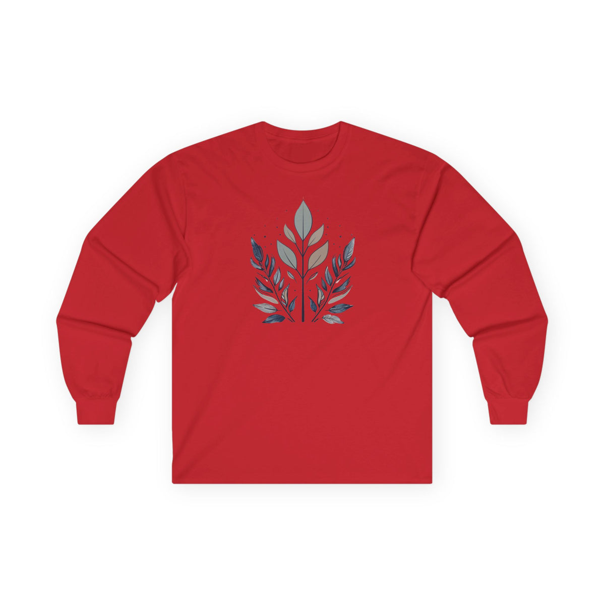 Red | Flourish Long Sleeve Tee, front view