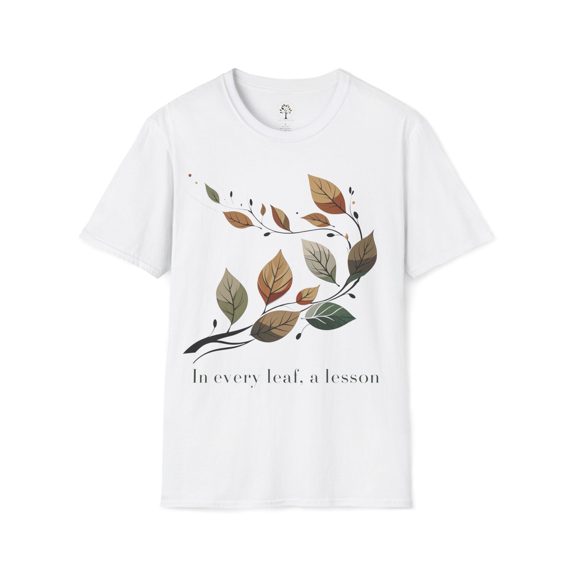 White | In every leaf, a lesson, front view