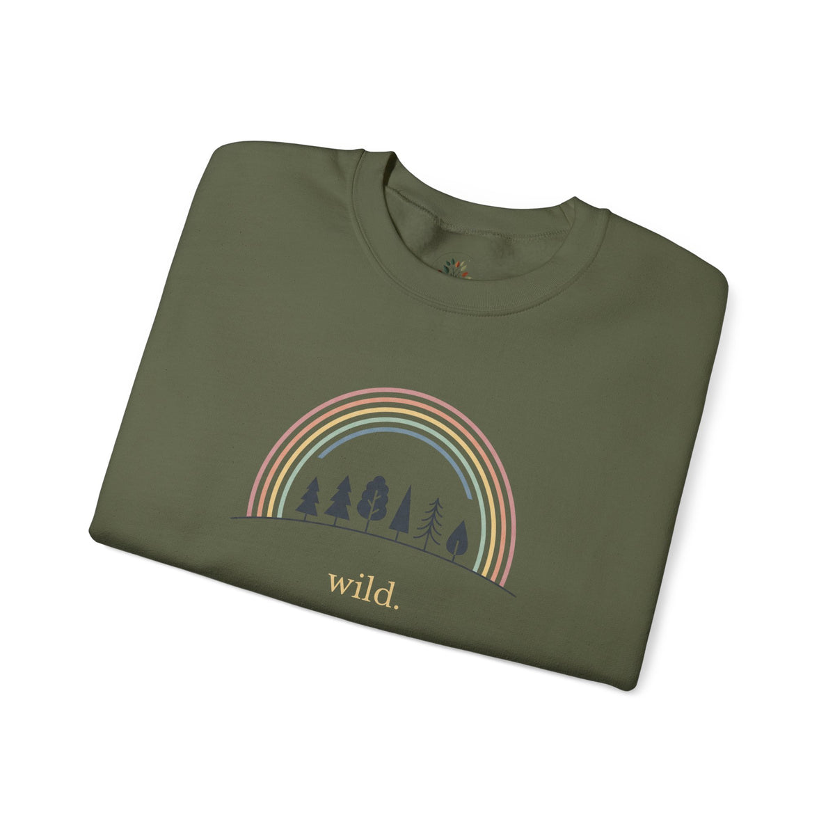 Military Green | Wild Sweatshirt, folded view