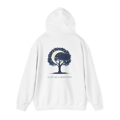 White | Nature`s Rhythm Hoodie, back view 2