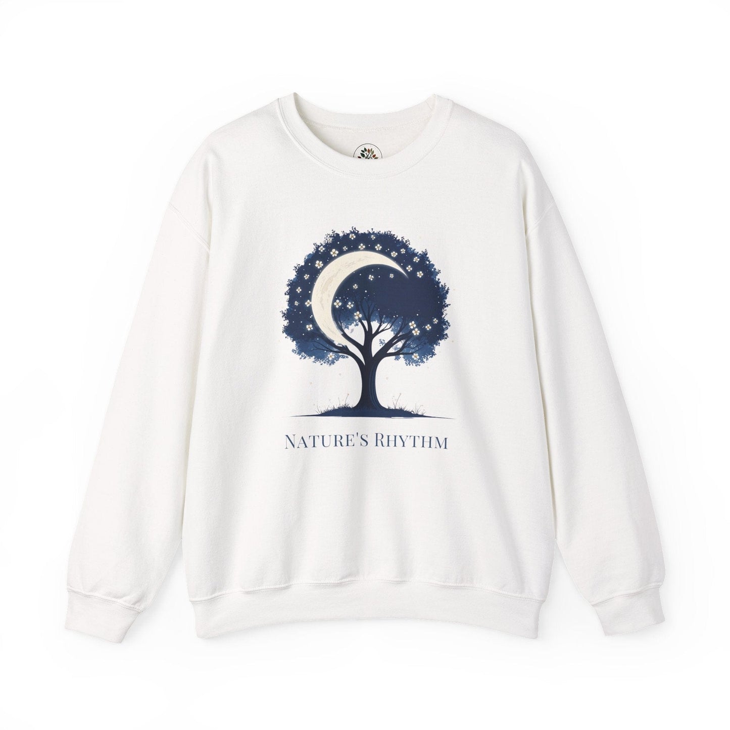 White | Nature`s Rhythm Sweatshirt, front view