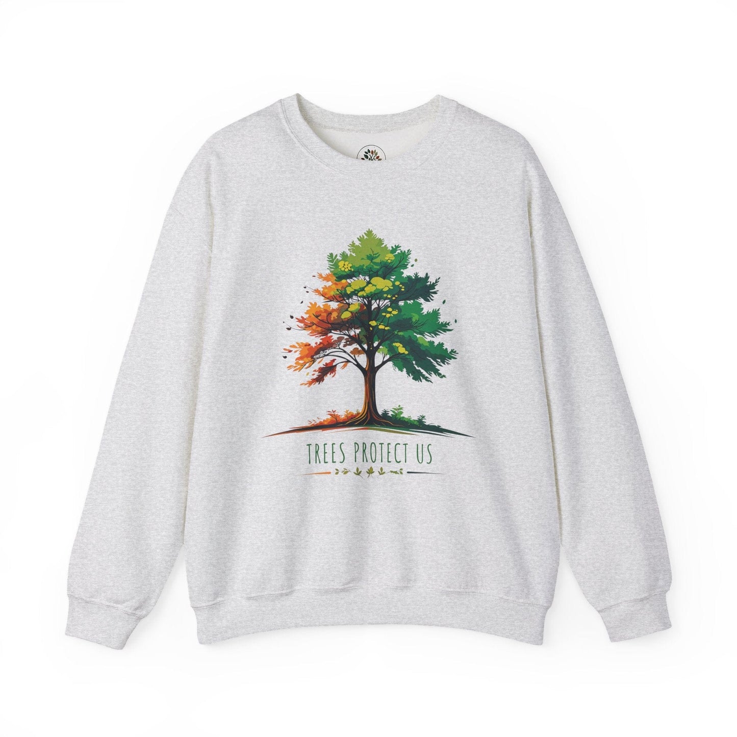 Ash | Trees Protect US Sweatshirt, front view