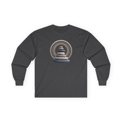 Dark Heather | Echoes of Calm Long Sleeve Tee, front view