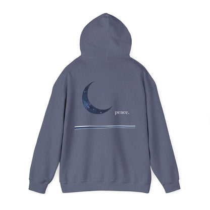 Heather Navy | Moonlit Peace Hoodie, back view 2