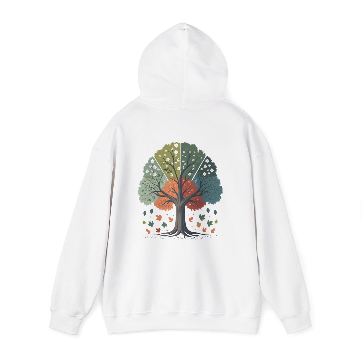 White | Circle of Seasons Hoodie, back view 2