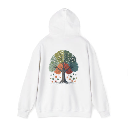 White | Circle of Seasons Hoodie, back view 2