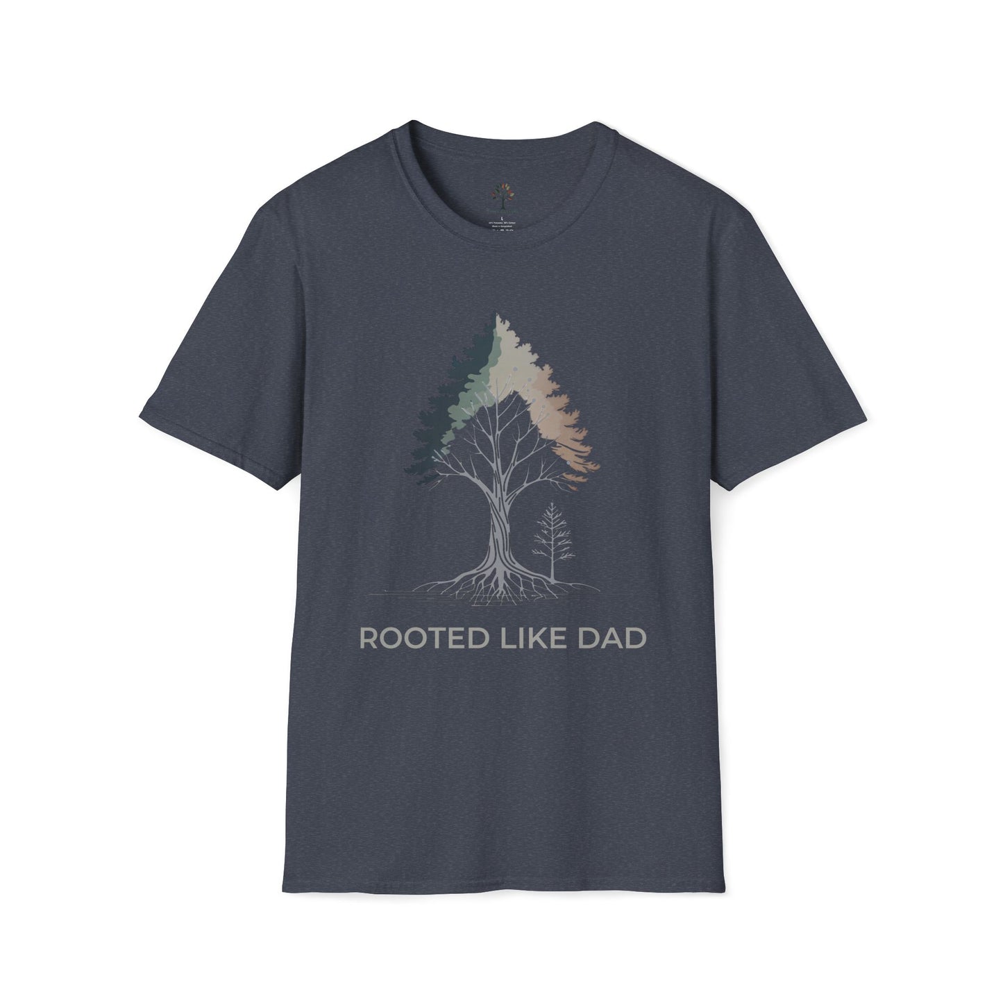 Heather Navy | Rooted like Dad, front view