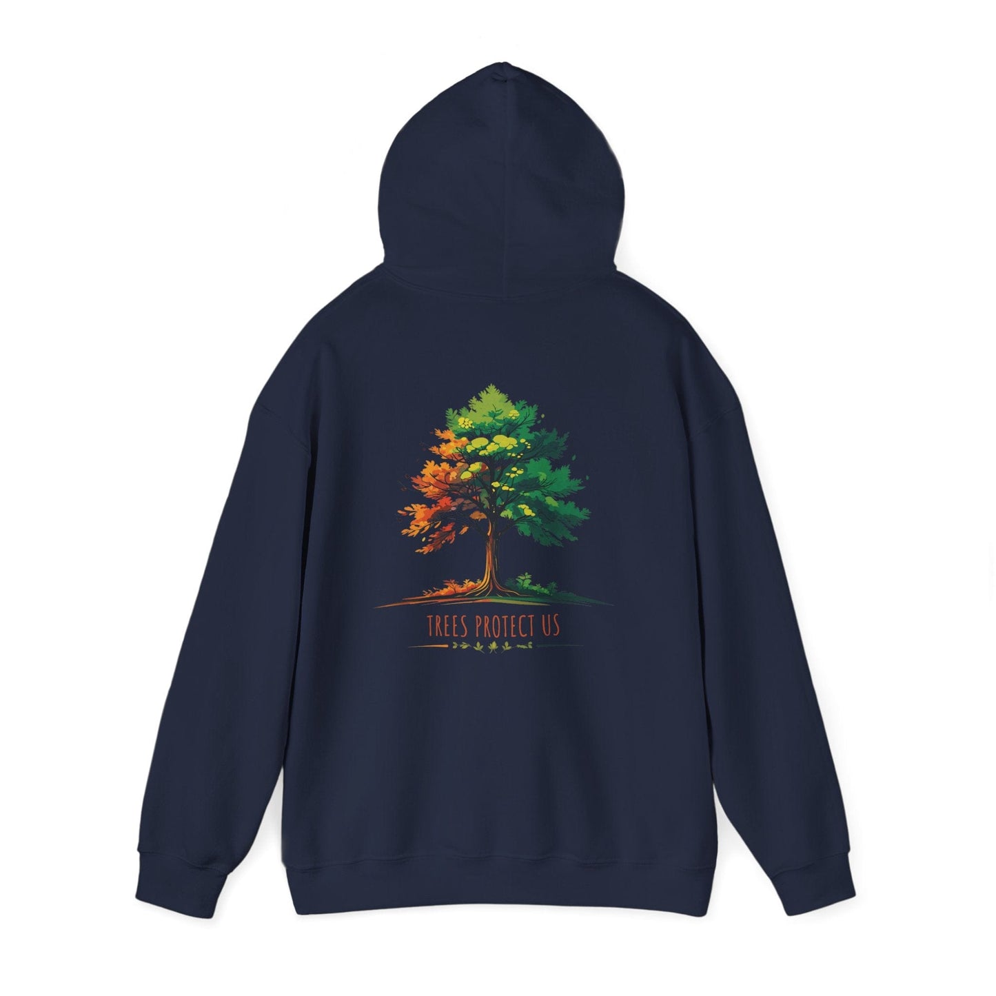 Navy | Trees Protect US Hoodie, back view 2