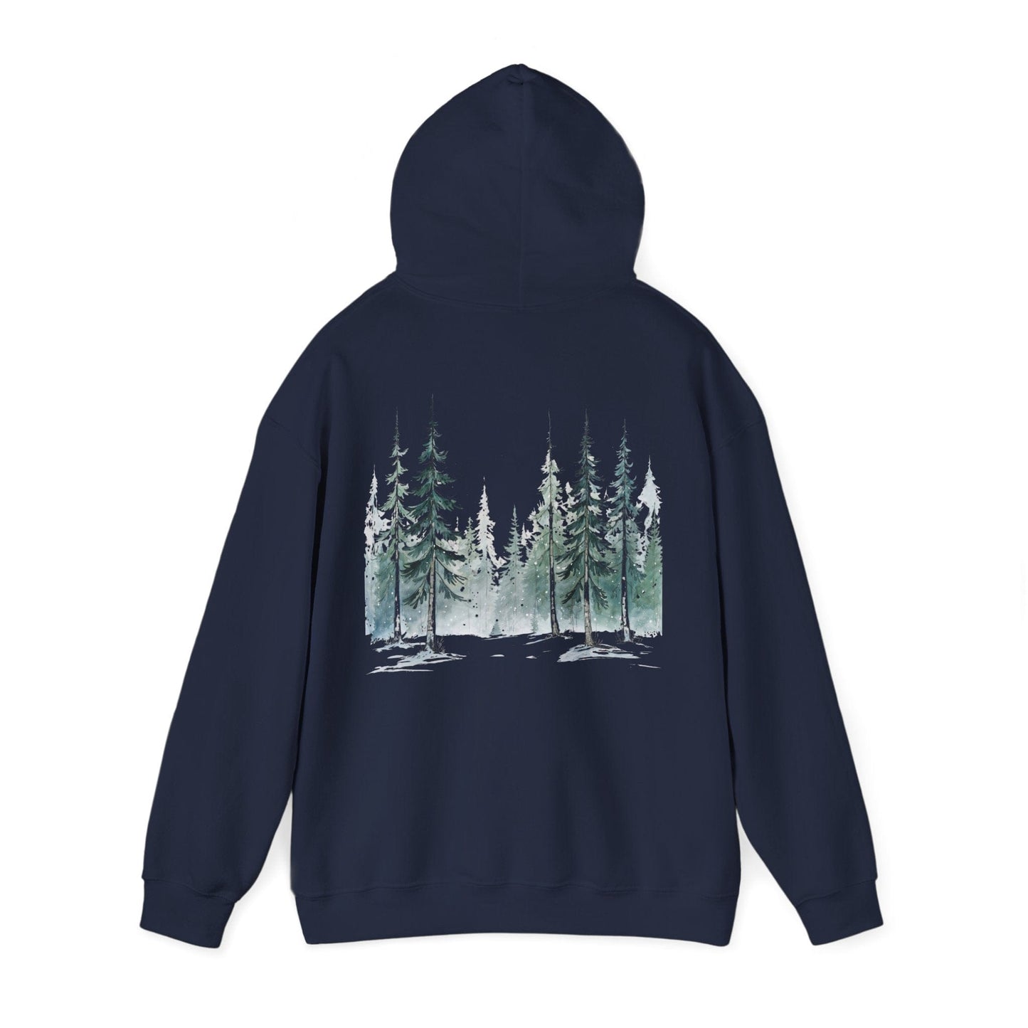 Navy | Snowfall Forest Hoodie, back view 2