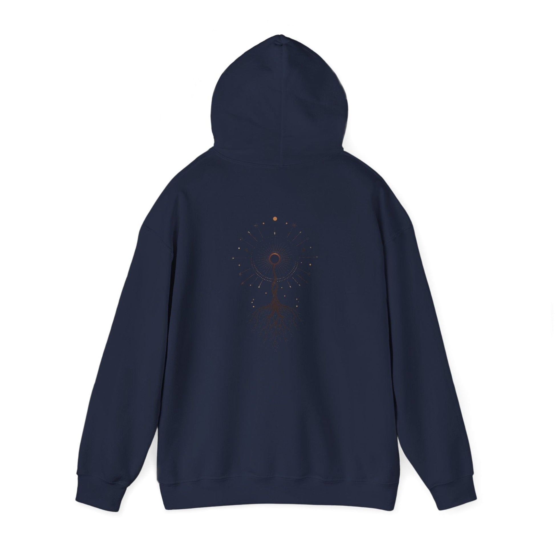 Navy | The Cosmic Root Hoodie, back view 2