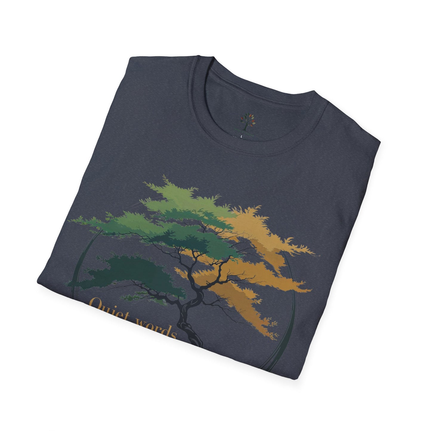 Heather Navy | Quiet words, deep roots., folded view