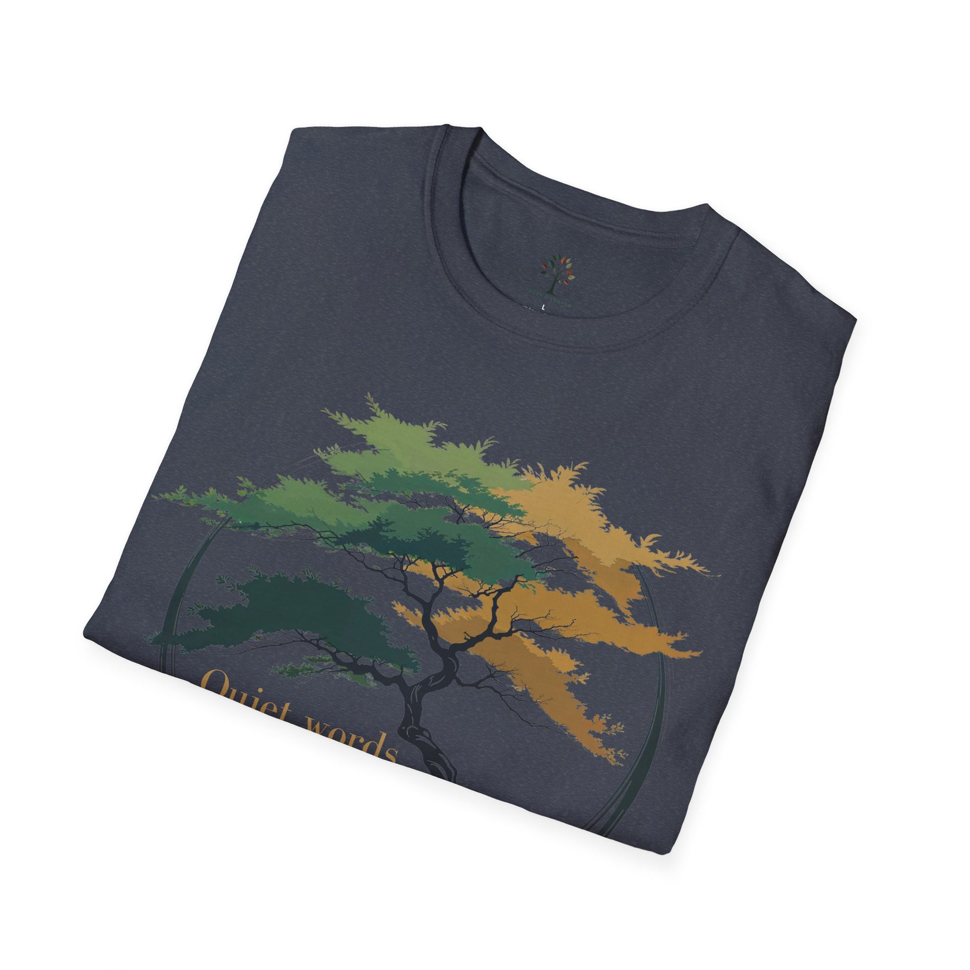 Heather Navy | Quiet words, deep roots., folded view