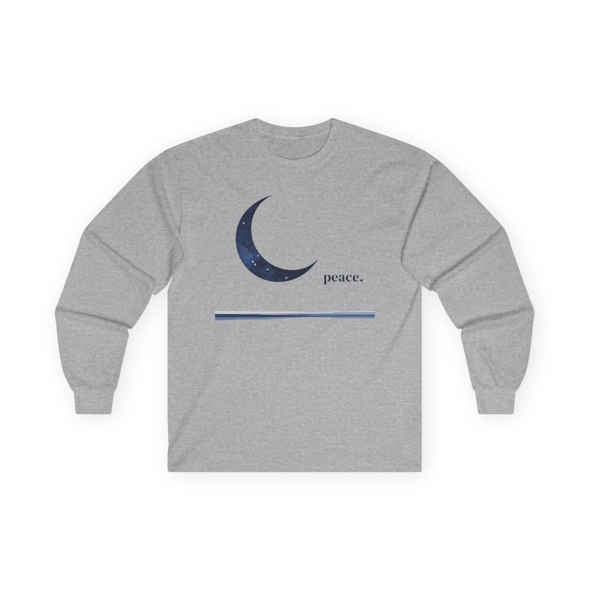 Sport Grey | Moonlit Peace Long Sleeve Tee, front view