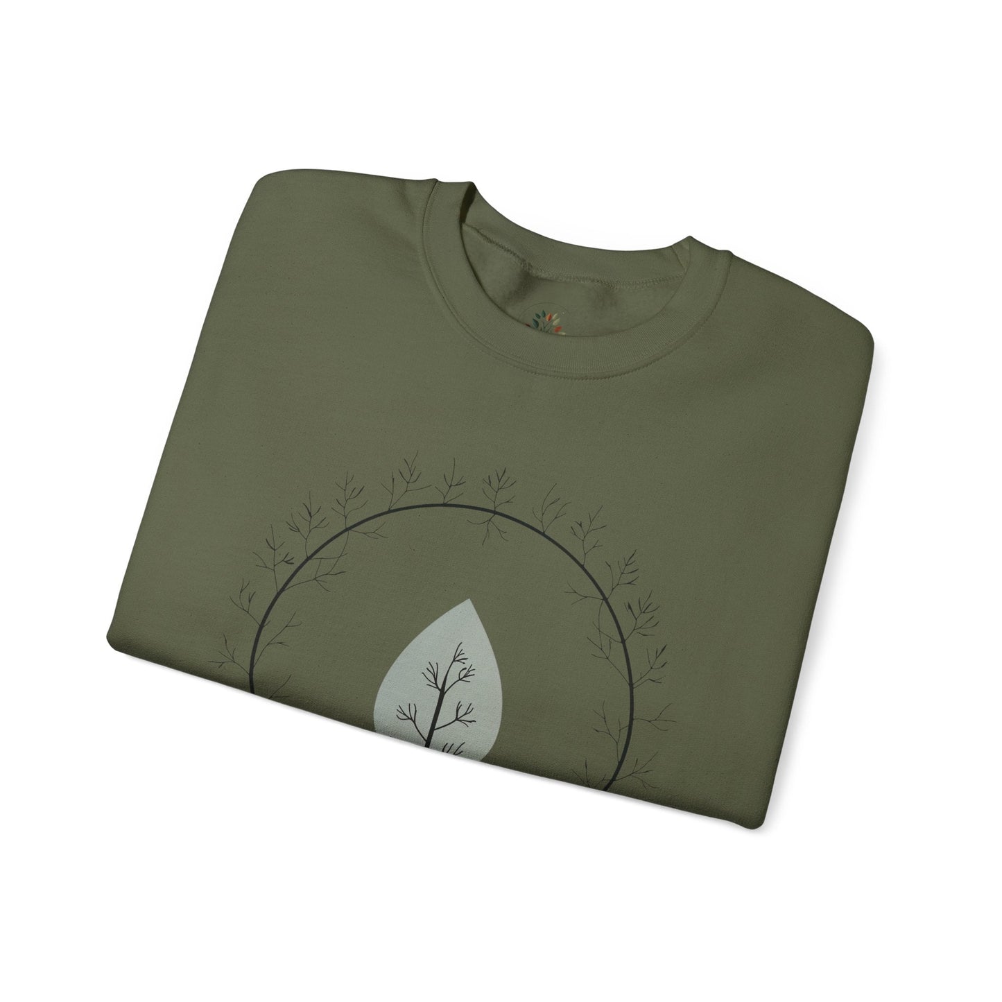 Military Green | Leaf of Life Sweatshirt, folded view