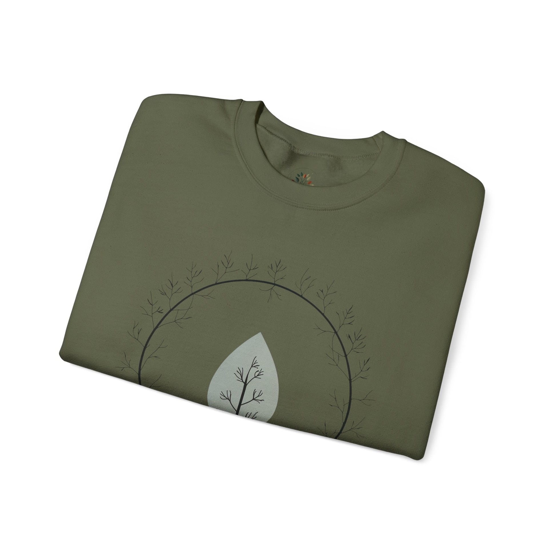 Military Green | Leaf of Life Sweatshirt, folded view