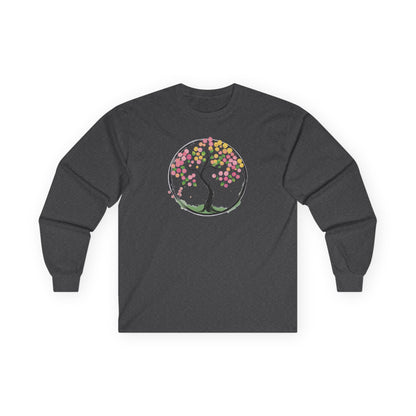 Dark Heather | Joy in Bloom Long Sleeve Tee, front view